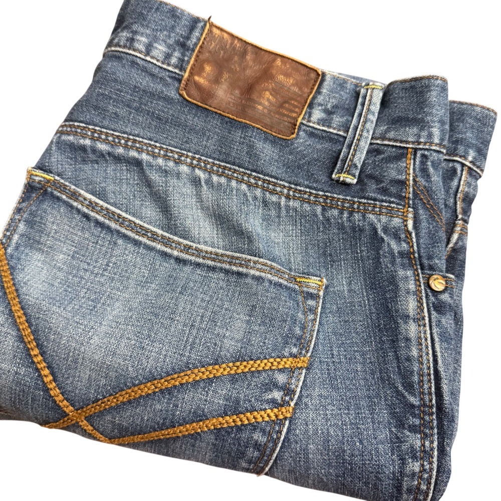 William Rast Mens Tapered Jeans 34x30 Medium Wash Blue‎ Denim Button Fly